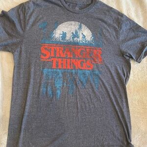 Netflix Stranger Things Blue and Red Graphic Tee
